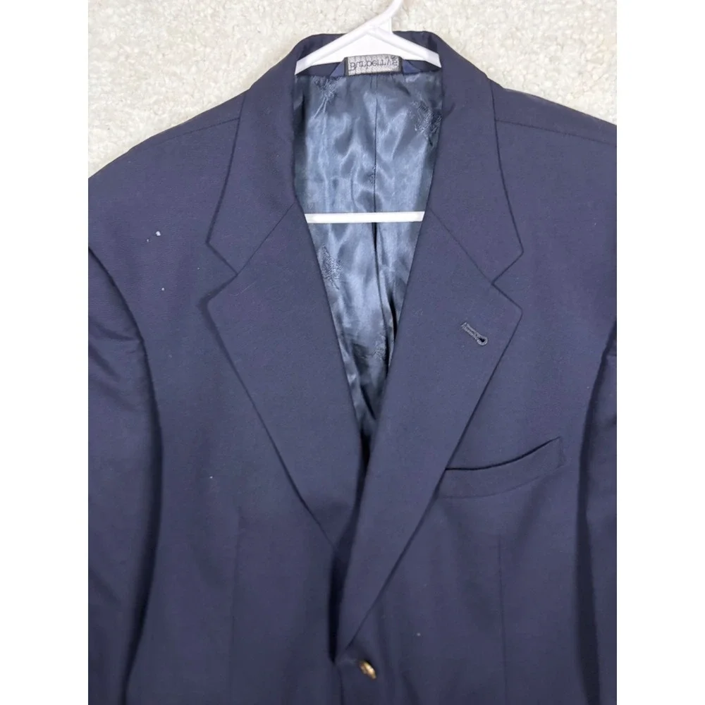 Burberry  Blazer Mens 45 Navy Blue Good Gold Buttons 2-Button‎ Sport Coat